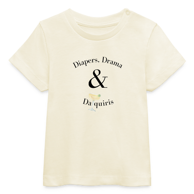 Diapers, Drama & Diaquiris Baby Bio-T-Shirt - Weißgrau