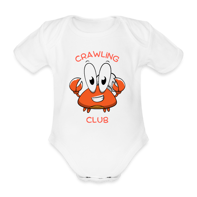 Crawling Club Baby Bio-Kurzarm-Body - Weiß