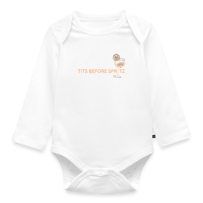 Tits Before Spritz Baby Bio-Langarm-Body - Weiß