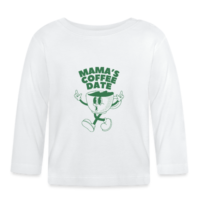 Mama's Coffee Date Cup Baby Langarmshirt - Weiß