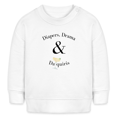 Diapers, Drama & Diaquiris Bio-Sweatshirt - Weiß
