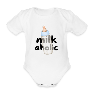 Milk Aholic Baby Bio-Kurzarm-Body - Weiß