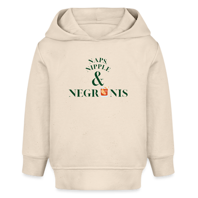 Naps, Nipple & Negronis Baby Bio-Hoodie - Weißgrau