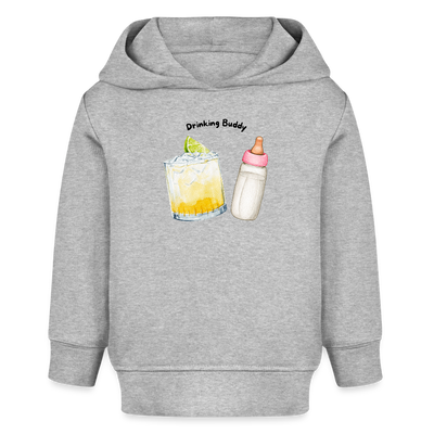 Drinking Buddy Baby Bio-Hoodie - Grau meliert
