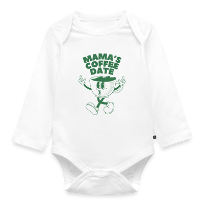 Mama's Coffee Date Cup Baby Bio-Langarm-Body - Weiß