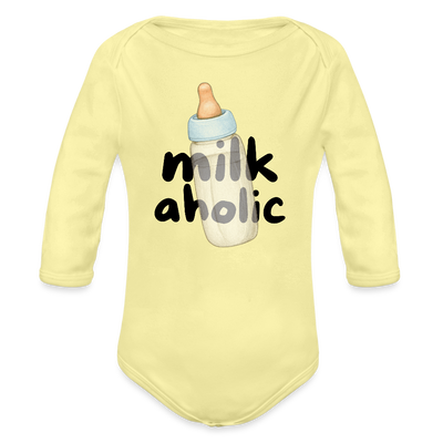 Milk Aholic Baby Bio-Langarm-Body - Hellgelb