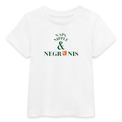 Naps, Nipple & Negronis Baby Bio-T-Shirt - Weiß