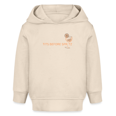 Tits Before Spritz Baby Bio-Hoodie - Weißgrau