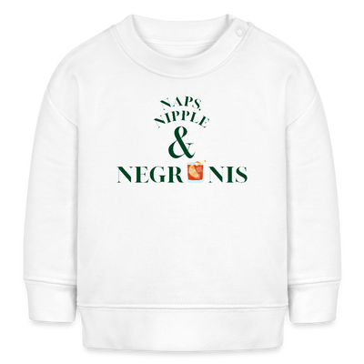 Naps, Nipple & Negronis Bio-Sweatshirt - Weiß