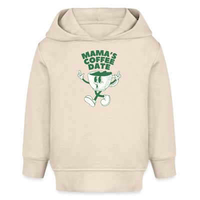 Mama's Coffee Date Cup Baby Bio-Hoodie - Weißgrau