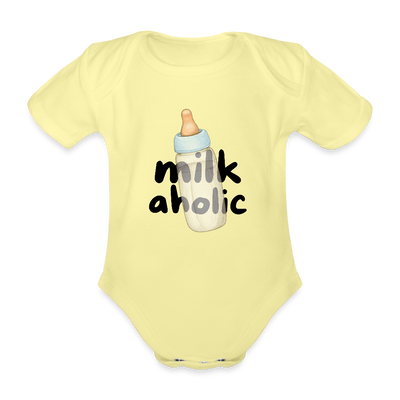 Milk Aholic Baby Bio-Kurzarm-Body - Hellgelb