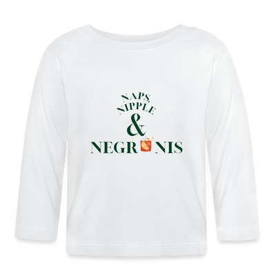 Naps, Nipples & Negronis Baby Langarmshirt - Weiß