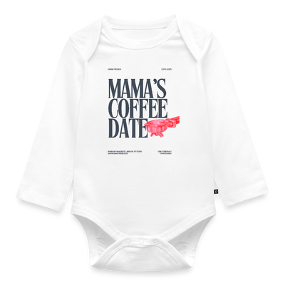 Mama's Coffee Date Baby Bio-Langarm-Body - Weiß