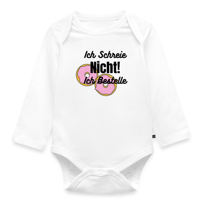 Ich Bestelle Baby Bio-Langarm-Body - Weiß